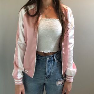 silk Brandy Melville bomber jacket